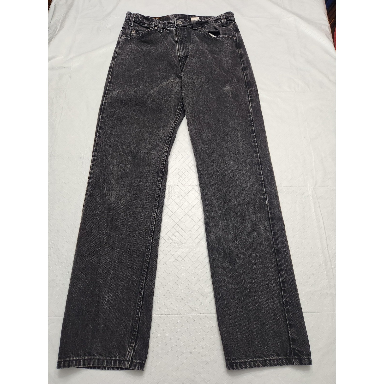 Vtg Levis 505 Jeans Mens 34x34 Black Straight Leg Regular Fit Orange Tab